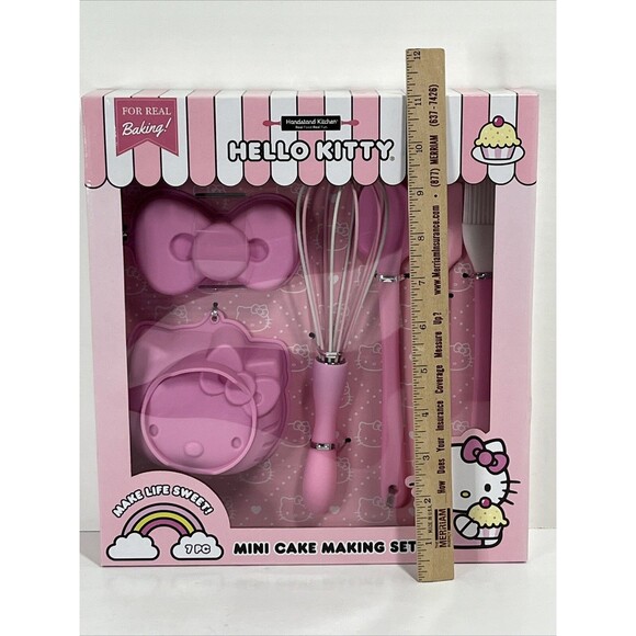 Hello Kitty Mini Cake Making Set 7 Piece 2 Silicone Molds Wisk Spatula and More - Picture 9 of 9